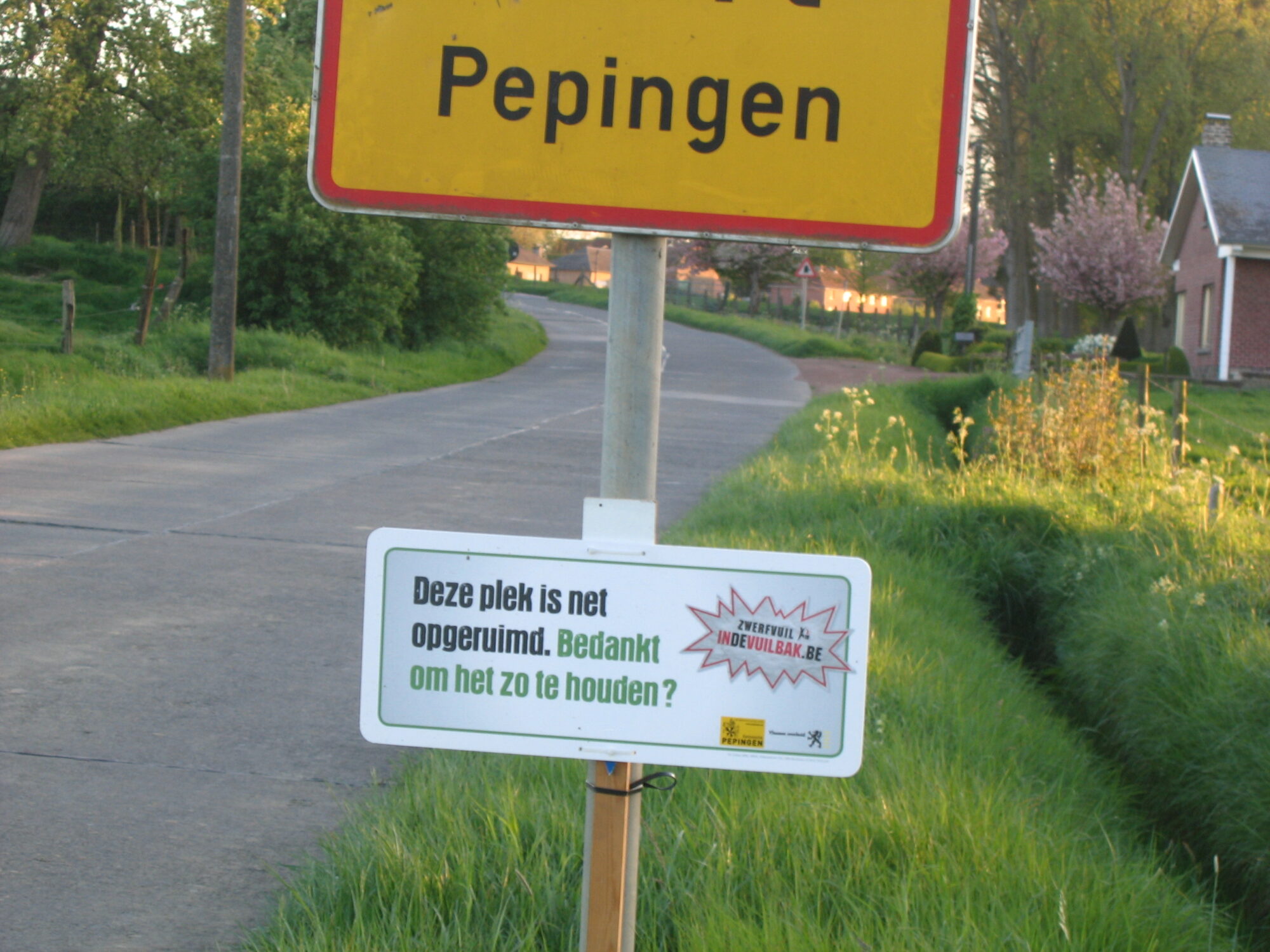 Nee tegen zwerfvuil in Pepingen